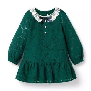 Janie and Jack Floral Lace Dress Evergreen Forest 18-24 months
